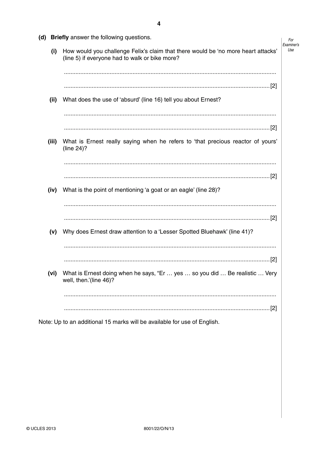 Cambridge A Level General Paper (AS Level only) 8001 2013 Oct/Nov Paper 2 · Variant 2 question paper, page 4 of 12