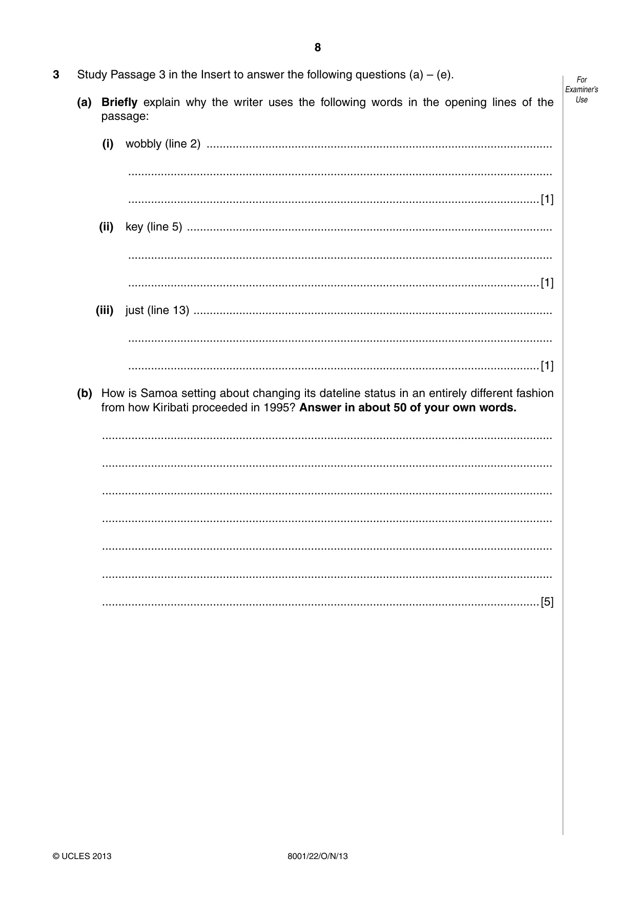 Cambridge A Level General Paper (AS Level only) 8001 2013 Oct/Nov Paper 2 · Variant 2 question paper, page 8 of 12