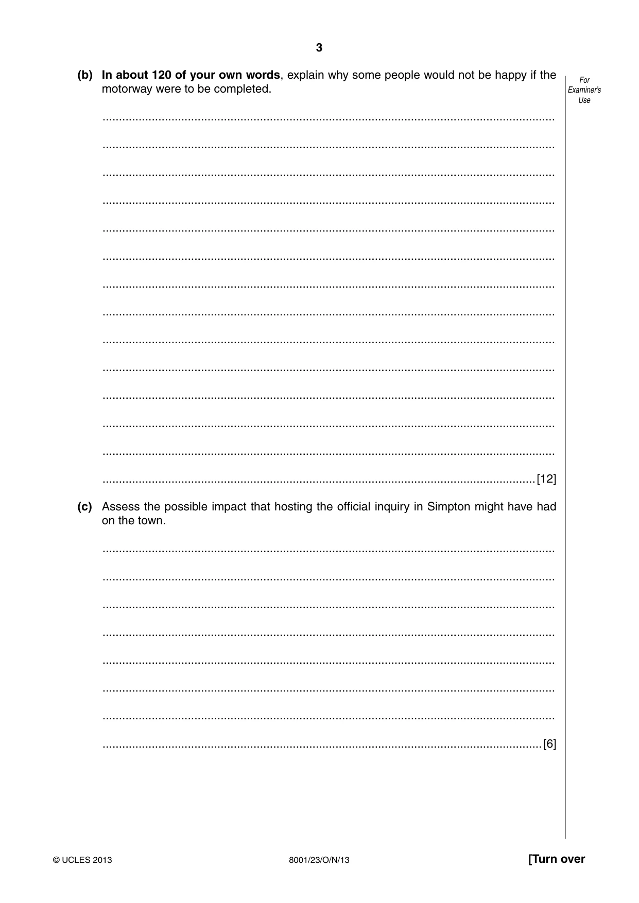 Cambridge A Level General Paper (AS Level only) 8001 2013 Oct/Nov Paper 2 · Variant 3 question paper, page 3 of 12