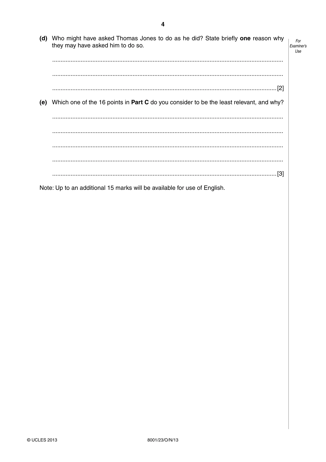 Cambridge A Level General Paper (AS Level only) 8001 2013 Oct/Nov Paper 2 · Variant 3 question paper, page 4 of 12