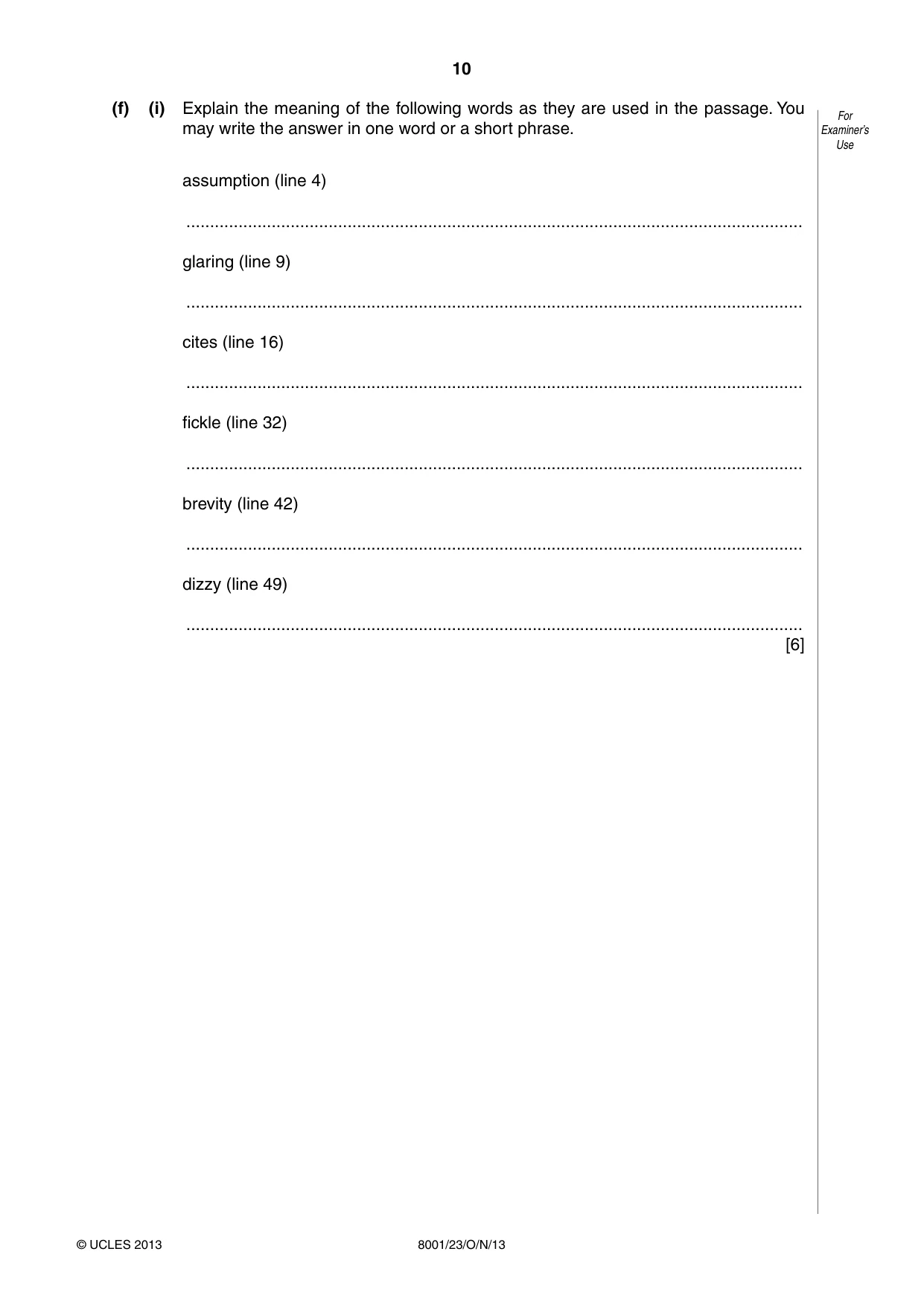 Cambridge A Level General Paper (AS Level only) 8001 2013 Oct/Nov Paper 2 · Variant 3 question paper, page 10 of 12
