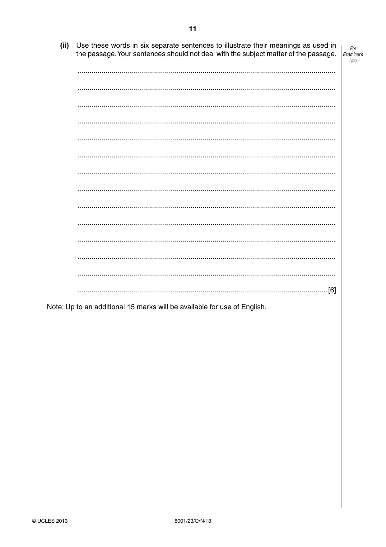 Cambridge A Level General Paper (AS Level only) 8001 2013 Oct/Nov Paper 2 · Variant 3 question paper, page 11 of 12