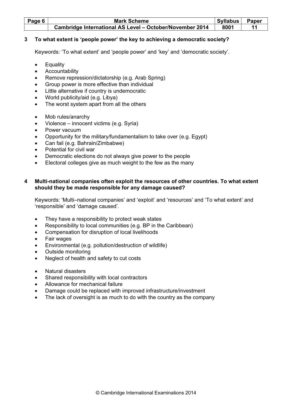 Mark scheme, page 6 of 9