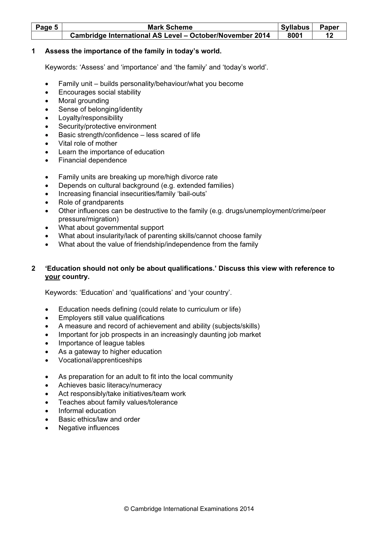 Mark scheme, page 5 of 8
