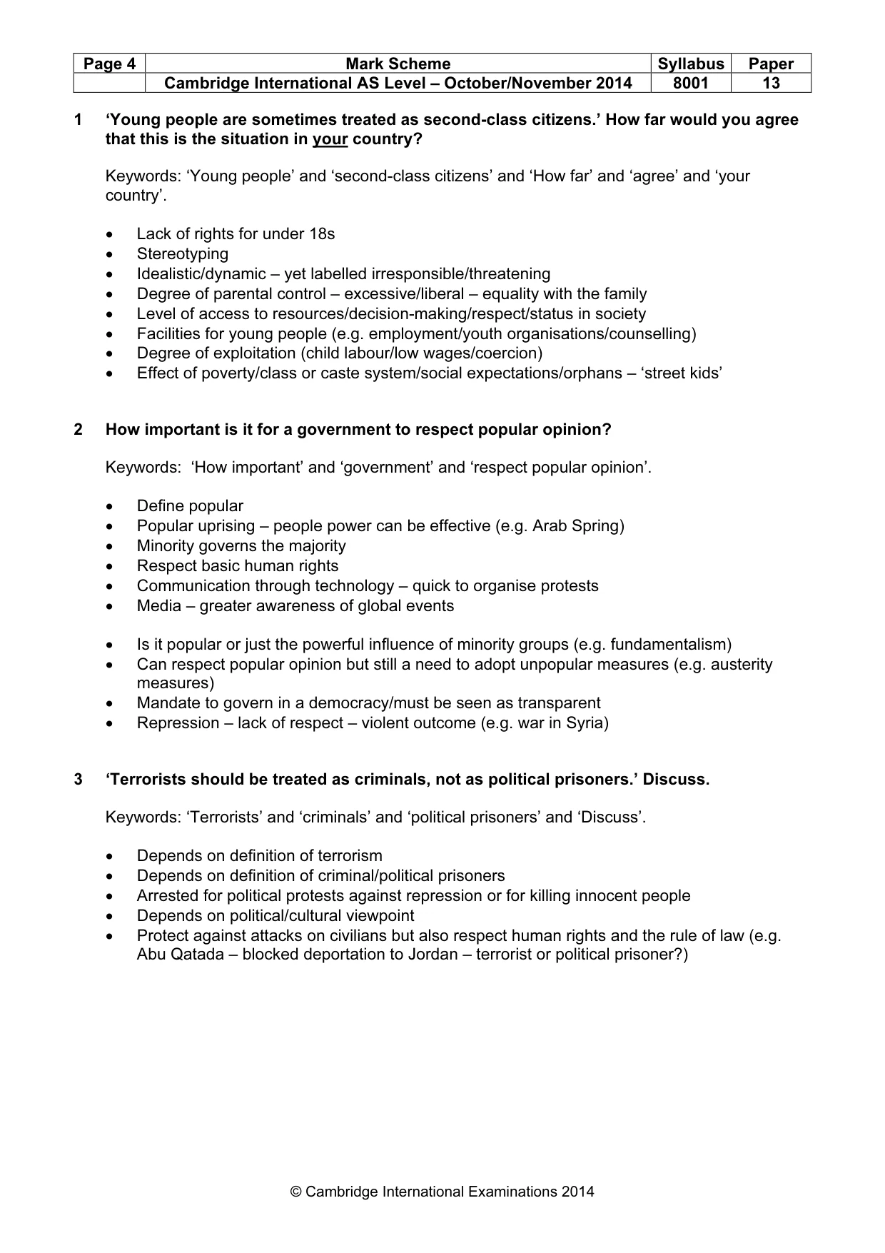 Mark scheme, page 4 of 7