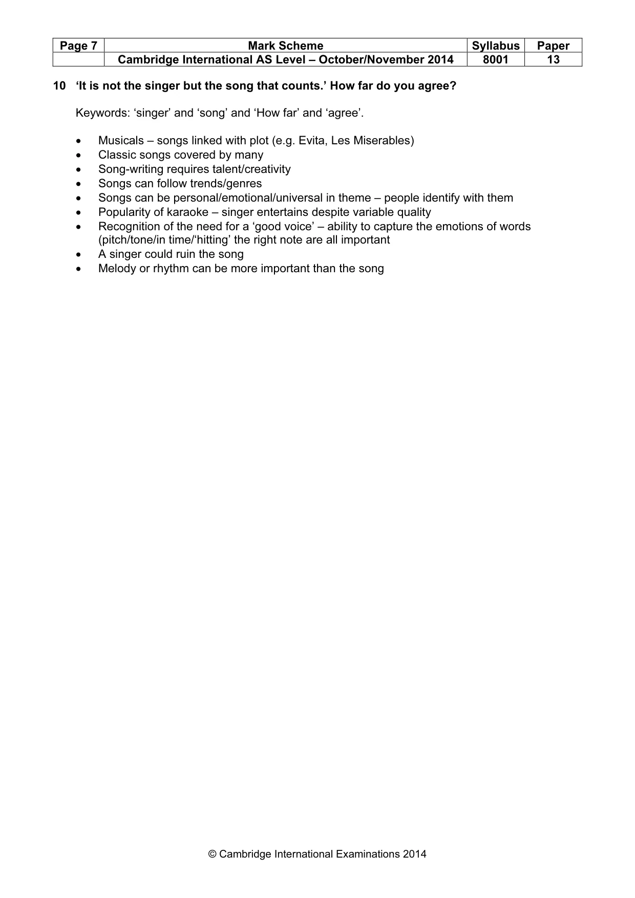 Mark scheme, page 7 of 7