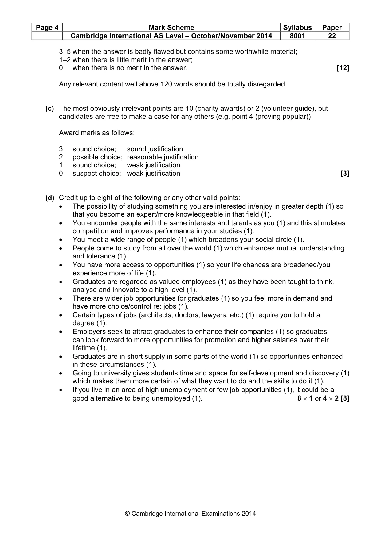 Mark scheme, page 4 of 9