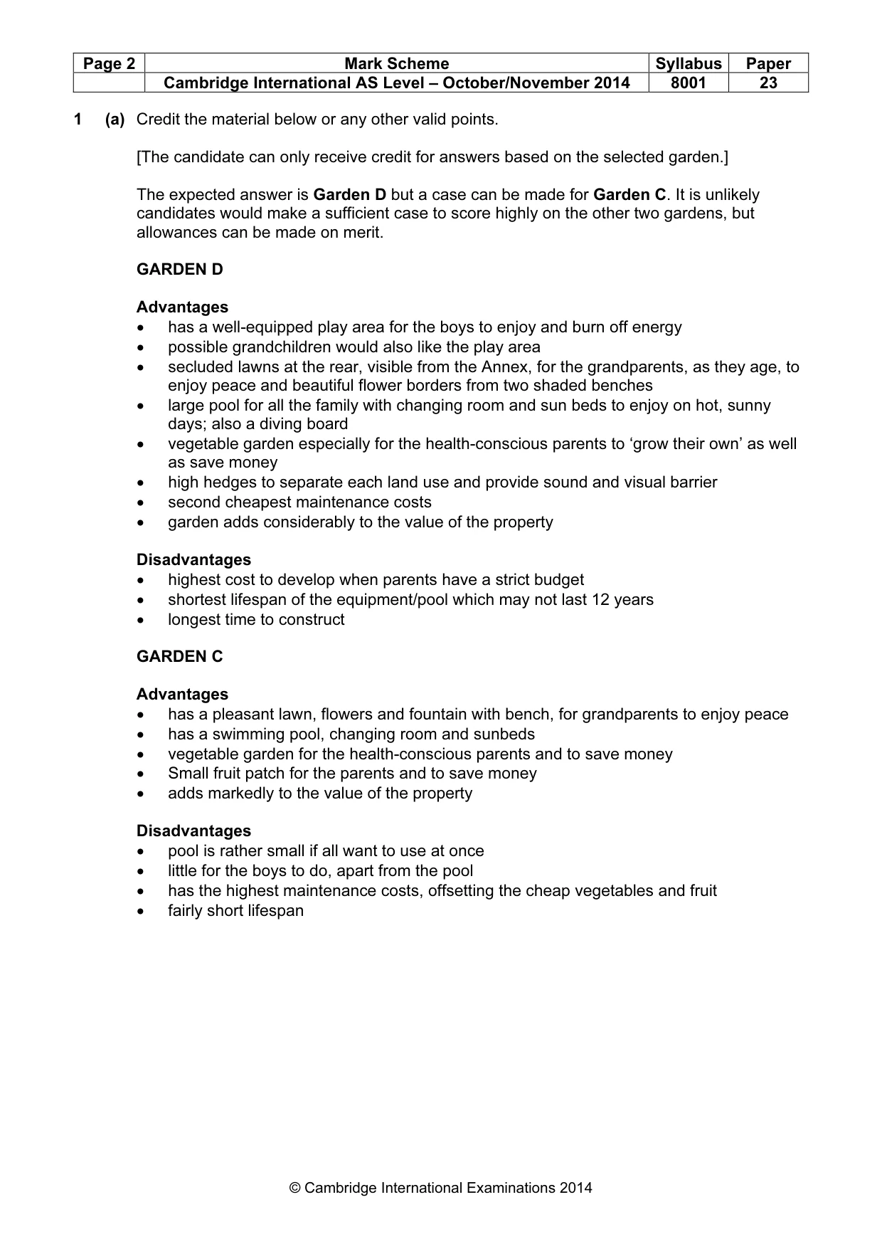 Mark scheme, page 2 of 8