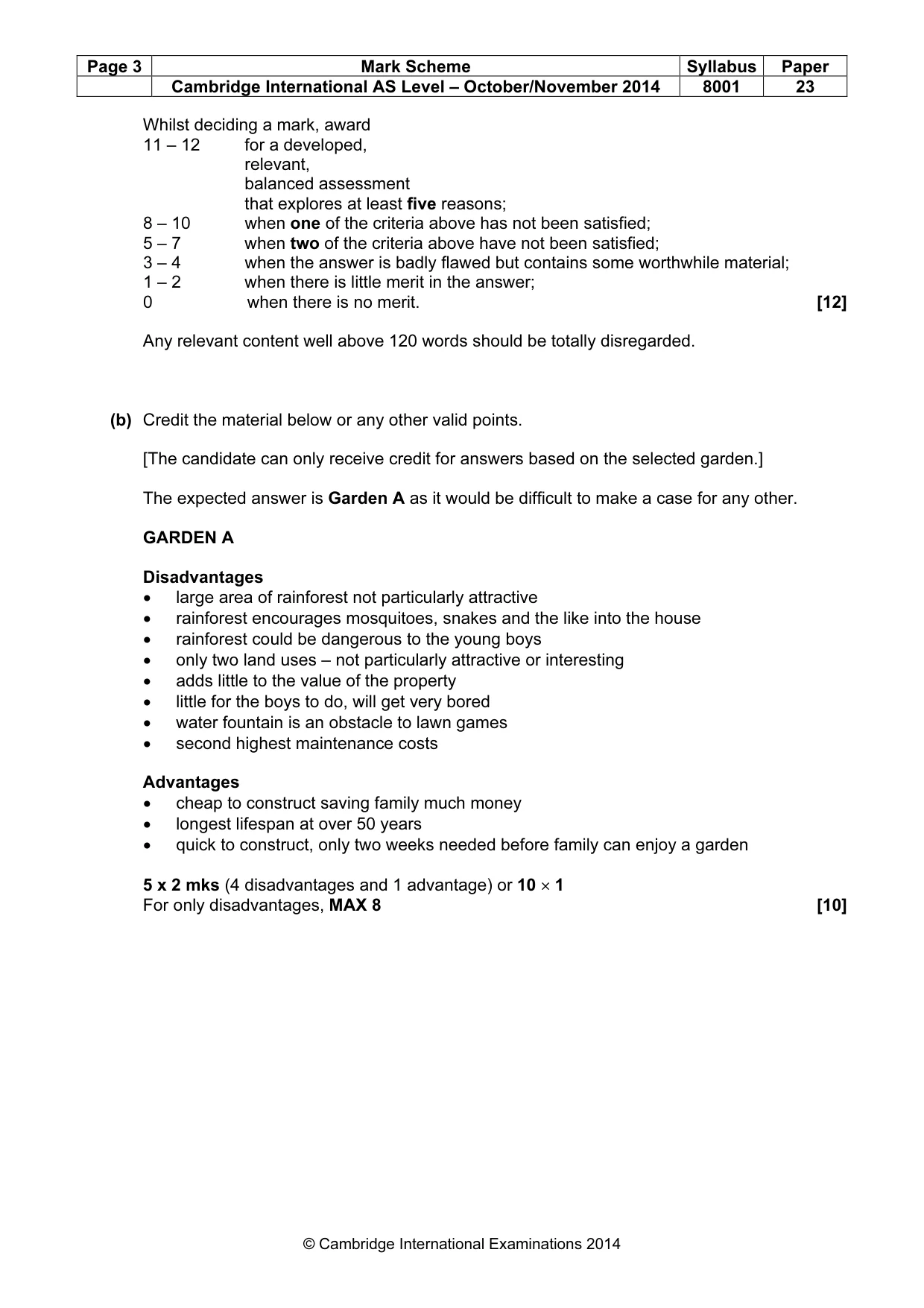 Mark scheme, page 3 of 8