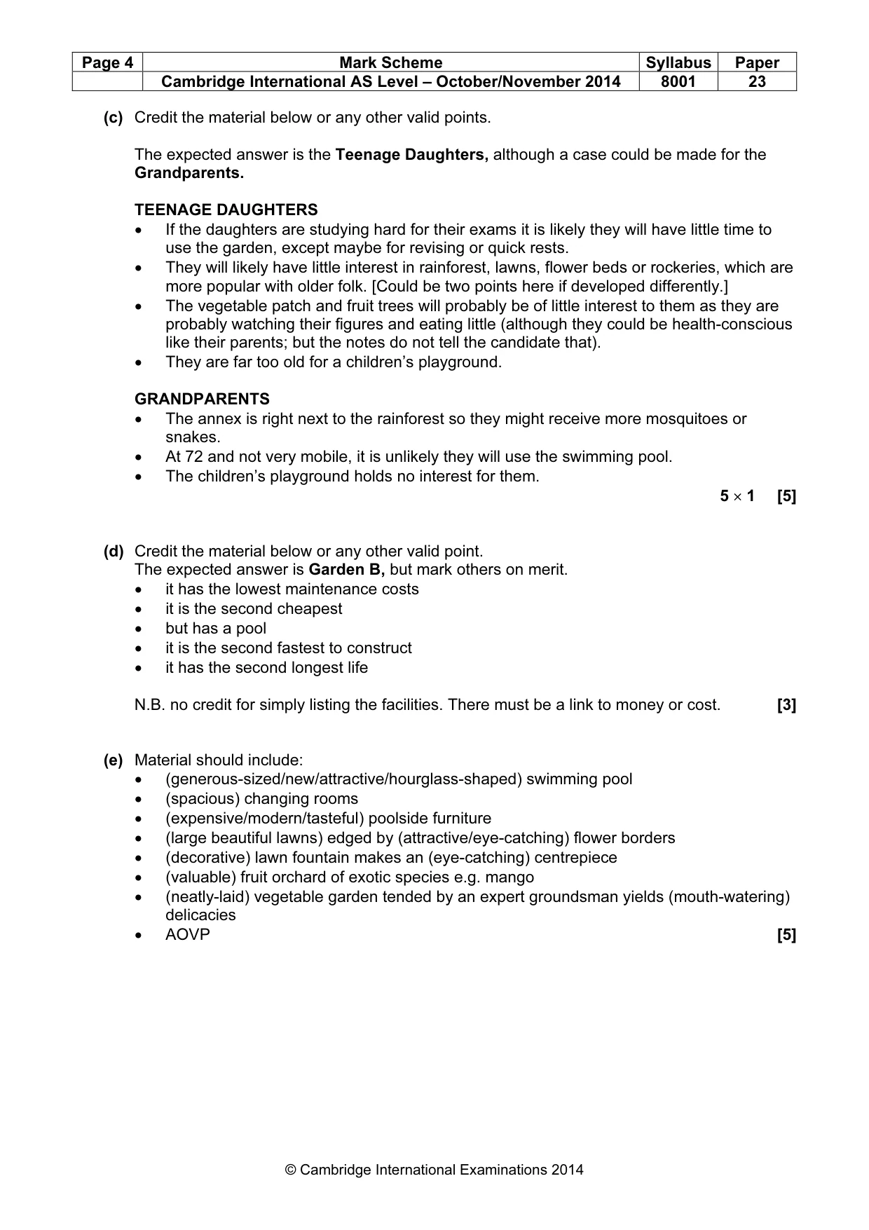 Mark scheme, page 4 of 8