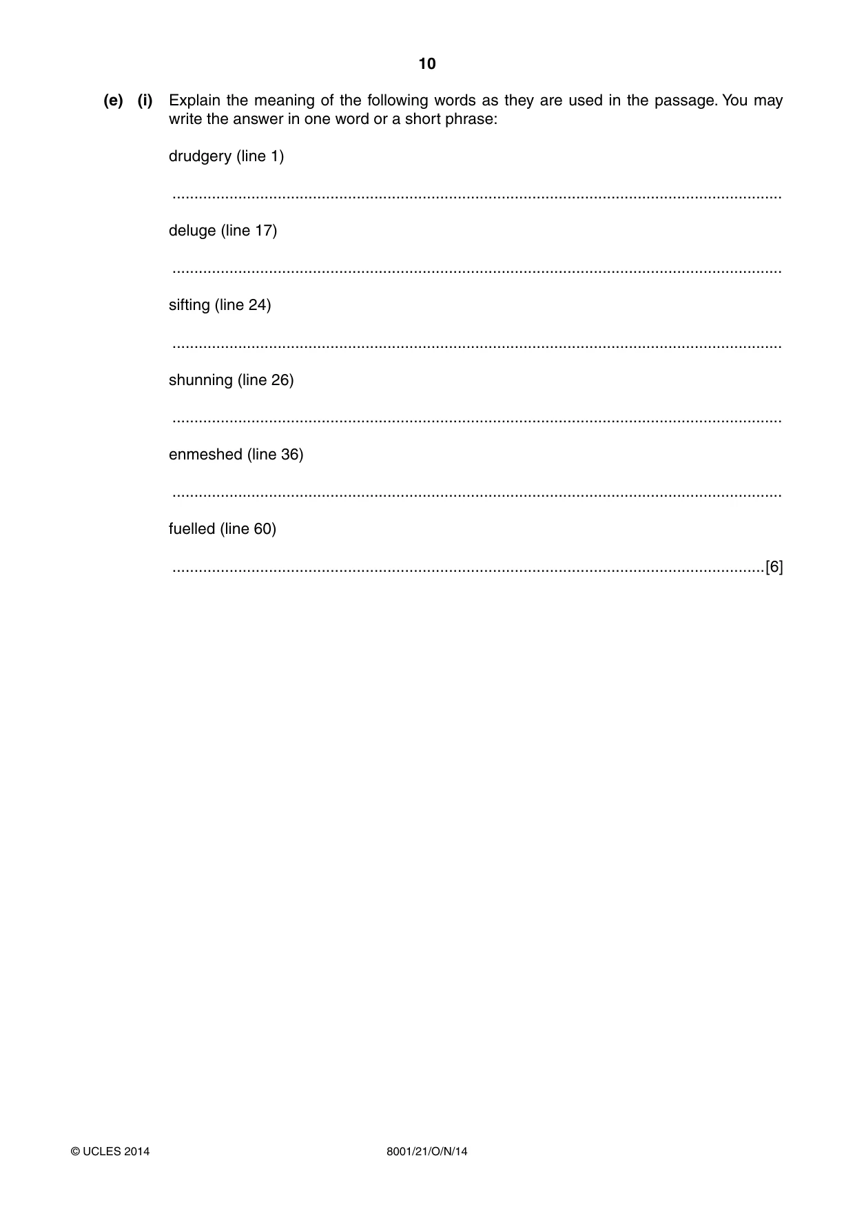 Cambridge A Level General Paper (AS Level only) 8001 2014 Oct/Nov Paper 2 · Variant 1 question paper, page 10 of 12