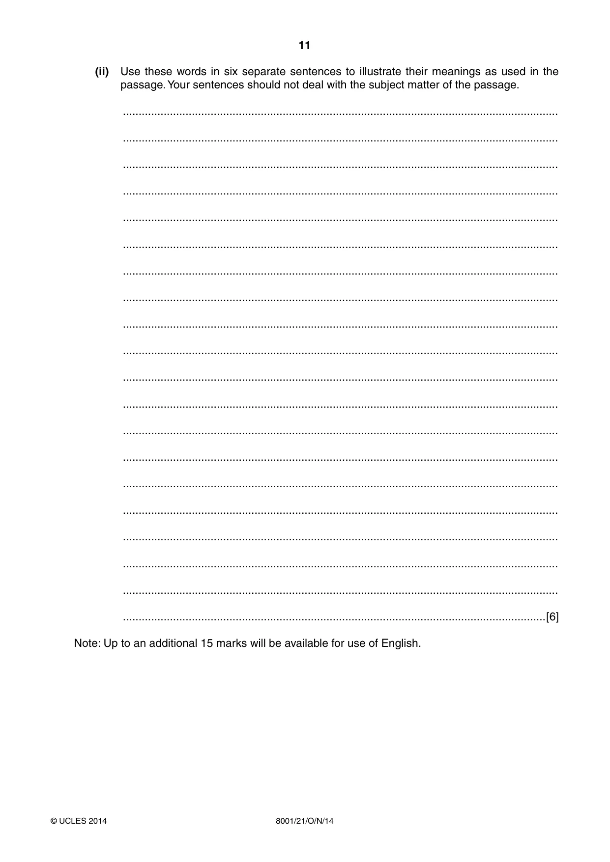 Cambridge A Level General Paper (AS Level only) 8001 2014 Oct/Nov Paper 2 · Variant 1 question paper, page 11 of 12