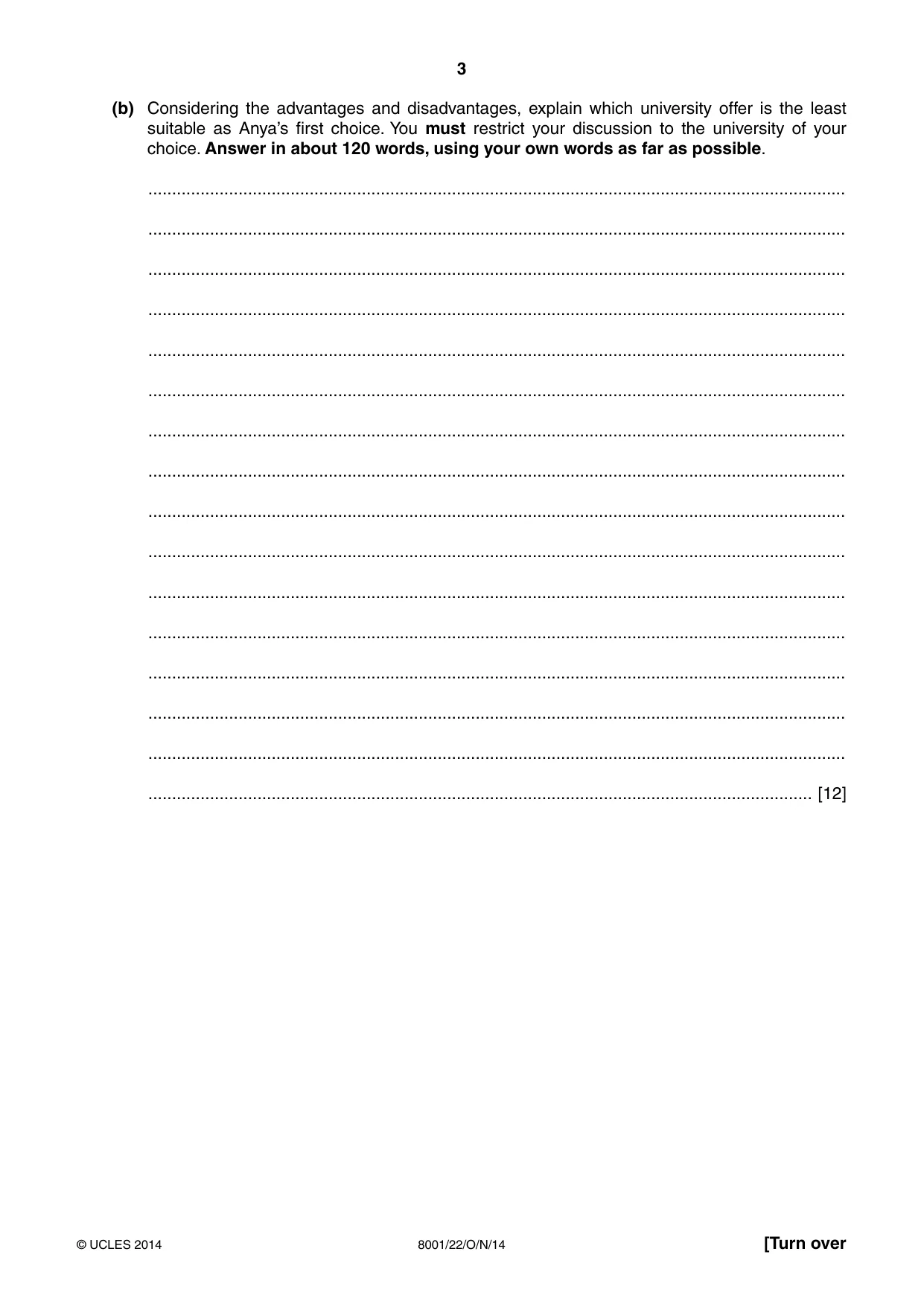 Cambridge A Level General Paper (AS Level only) 8001 2014 Oct/Nov Paper 2 · Variant 2 question paper, page 3 of 12