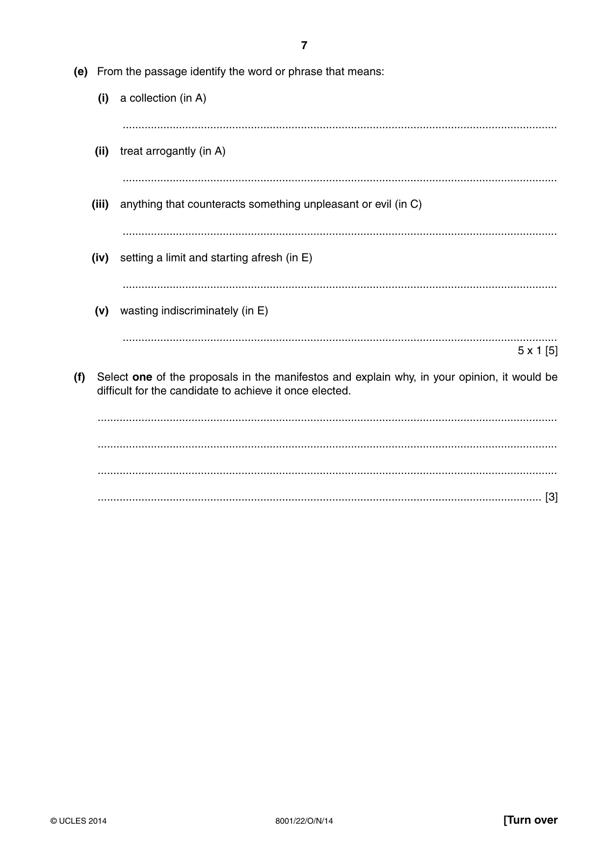 Cambridge A Level General Paper (AS Level only) 8001 2014 Oct/Nov Paper 2 · Variant 2 question paper, page 7 of 12
