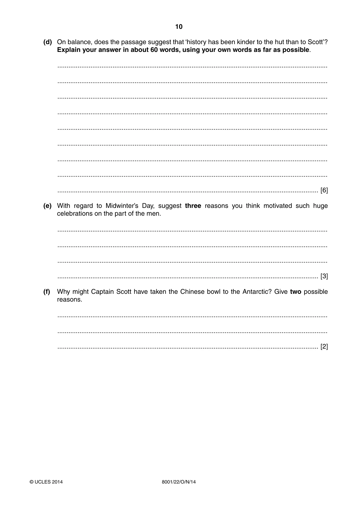 Cambridge A Level General Paper (AS Level only) 8001 2014 Oct/Nov Paper 2 · Variant 2 question paper, page 10 of 12