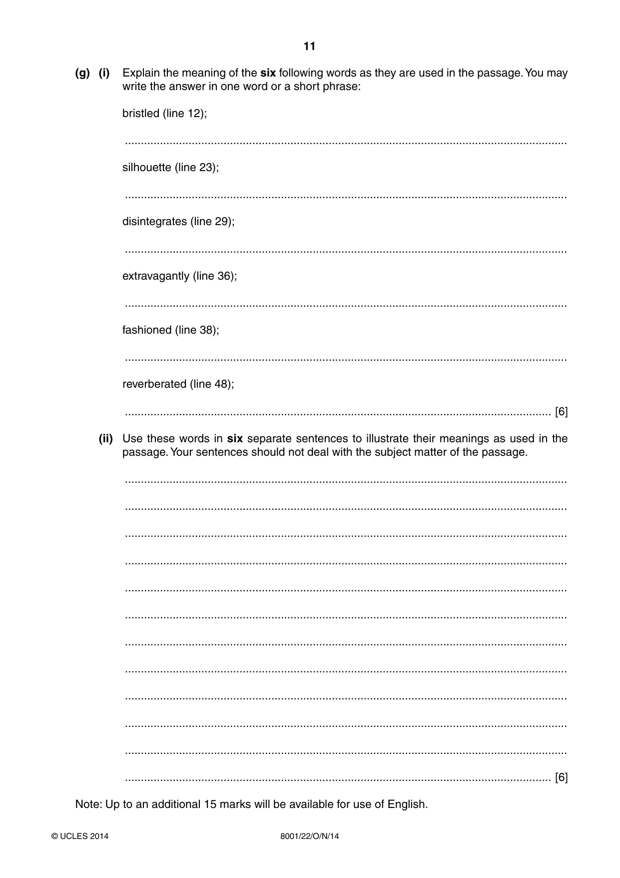 Cambridge A Level General Paper (AS Level only) 8001 2014 Oct/Nov Paper 2 · Variant 2 question paper, page 11 of 12