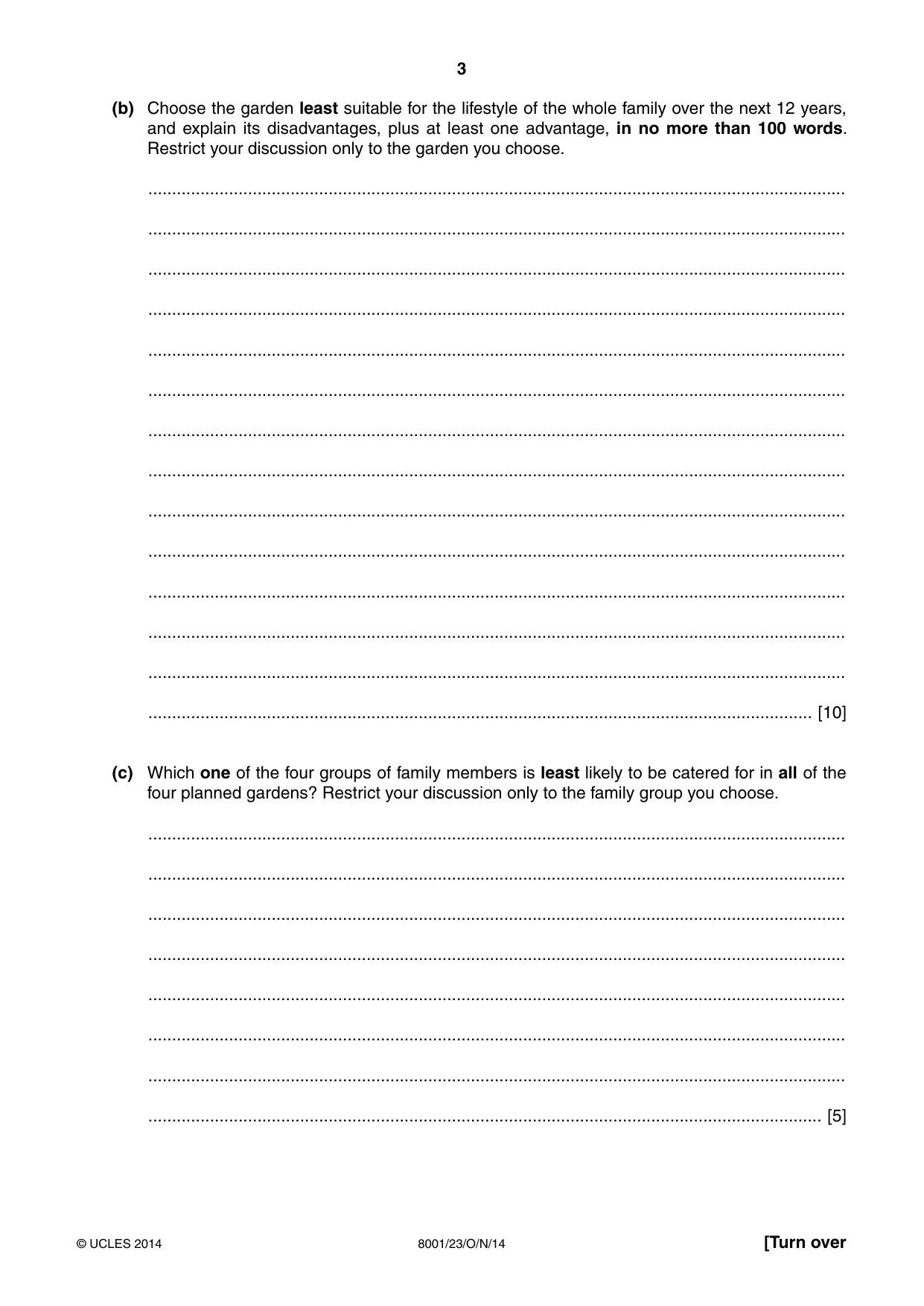 Cambridge A Level General Paper (AS Level only) 8001 2014 Oct/Nov Paper 2 · Variant 3 question paper, page 3 of 12
