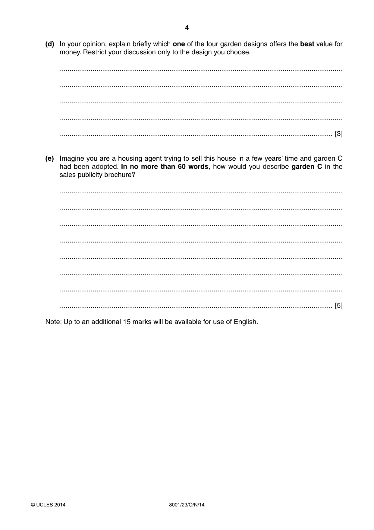 Cambridge A Level General Paper (AS Level only) 8001 2014 Oct/Nov Paper 2 · Variant 3 question paper, page 4 of 12