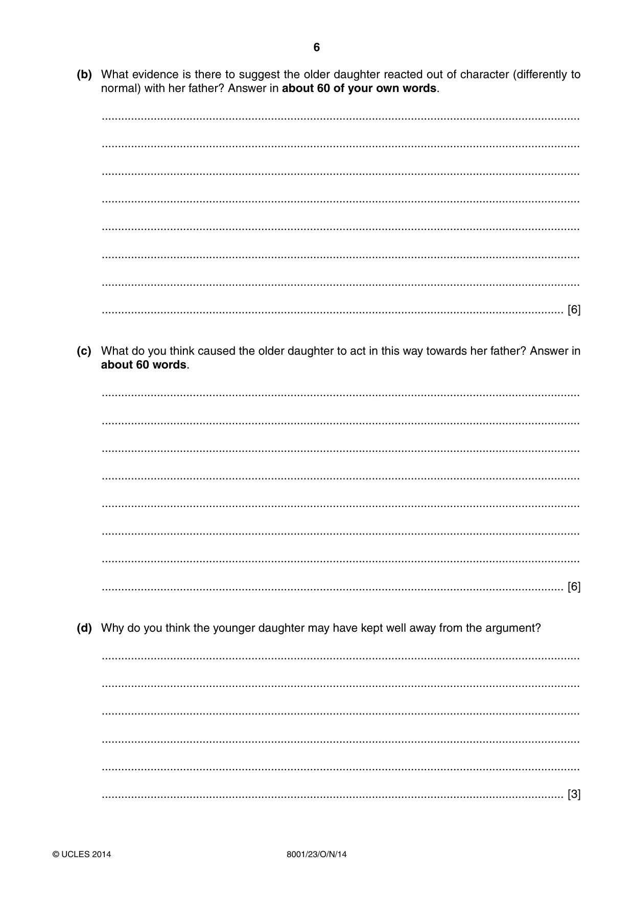 Cambridge A Level General Paper (AS Level only) 8001 2014 Oct/Nov Paper 2 · Variant 3 question paper, page 6 of 12