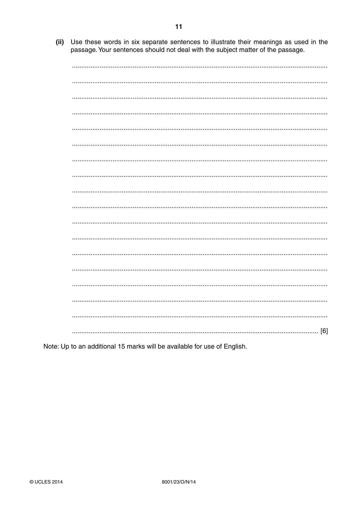 Cambridge A Level General Paper (AS Level only) 8001 2014 Oct/Nov Paper 2 · Variant 3 question paper, page 11 of 12