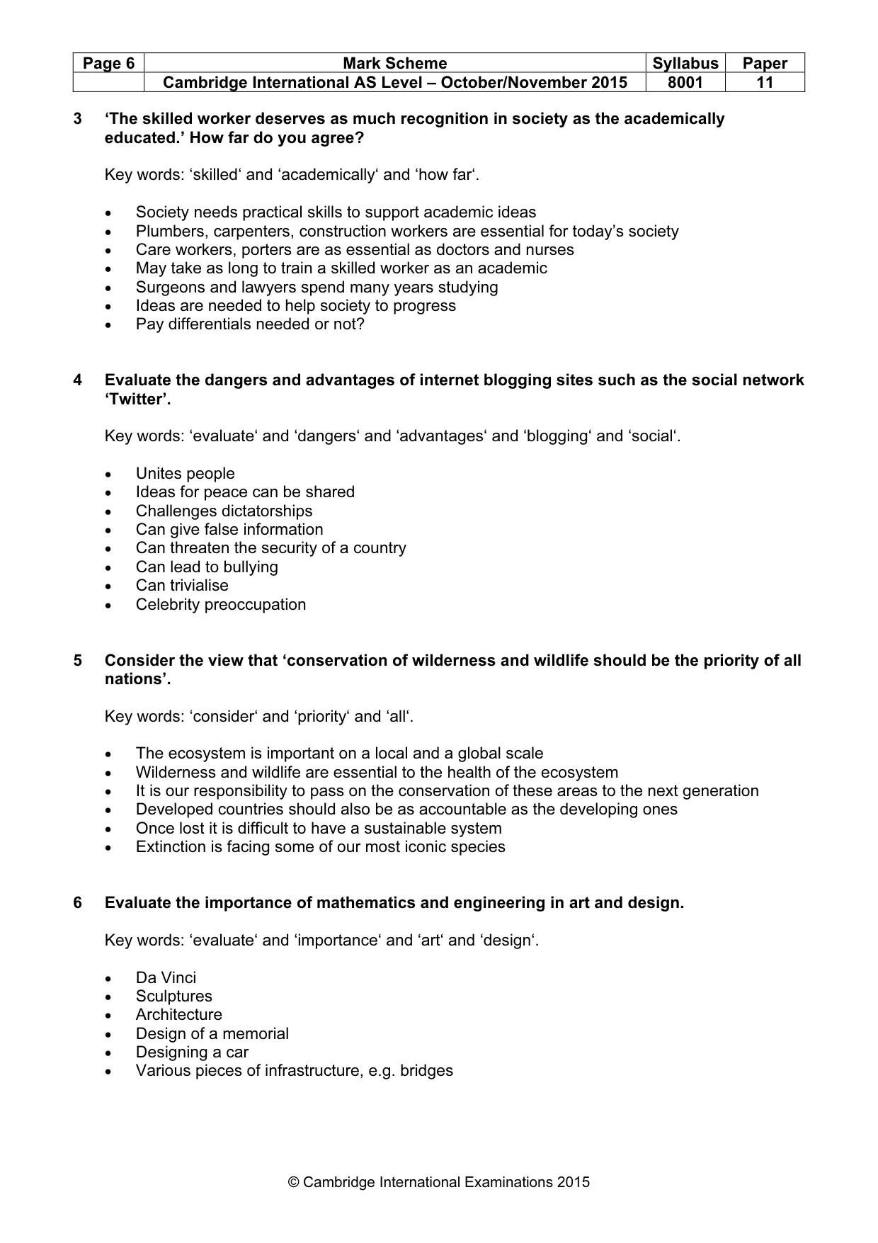 Mark scheme, page 6 of 7