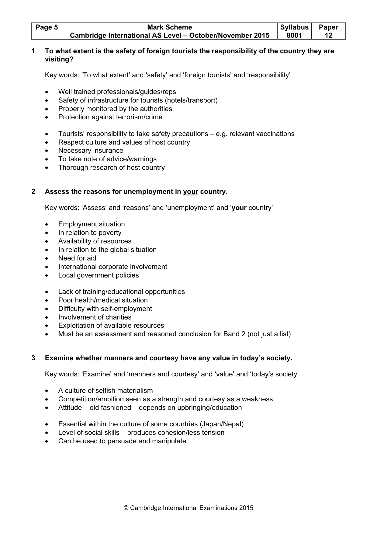 Mark scheme, page 5 of 8