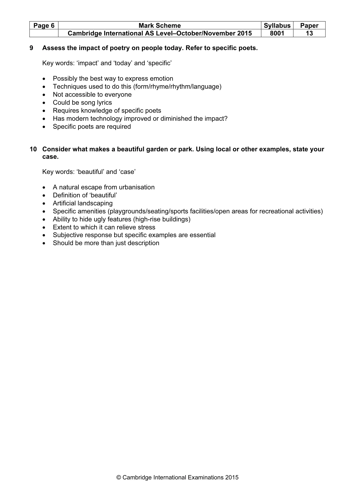 Mark scheme, page 6 of 6