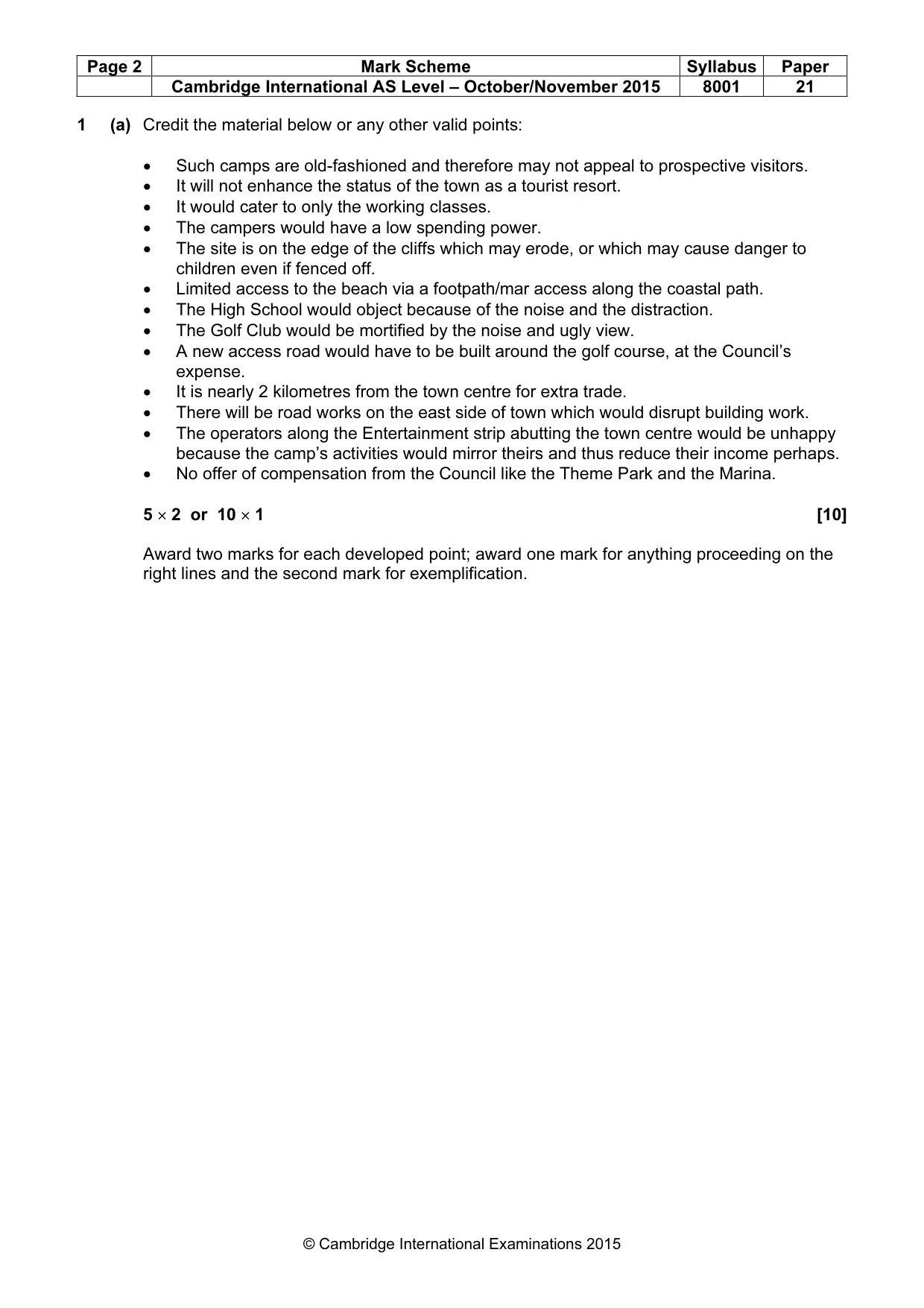 Mark scheme, page 2 of 8