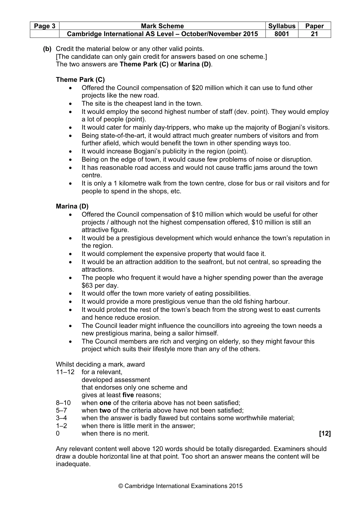 Mark scheme, page 3 of 8
