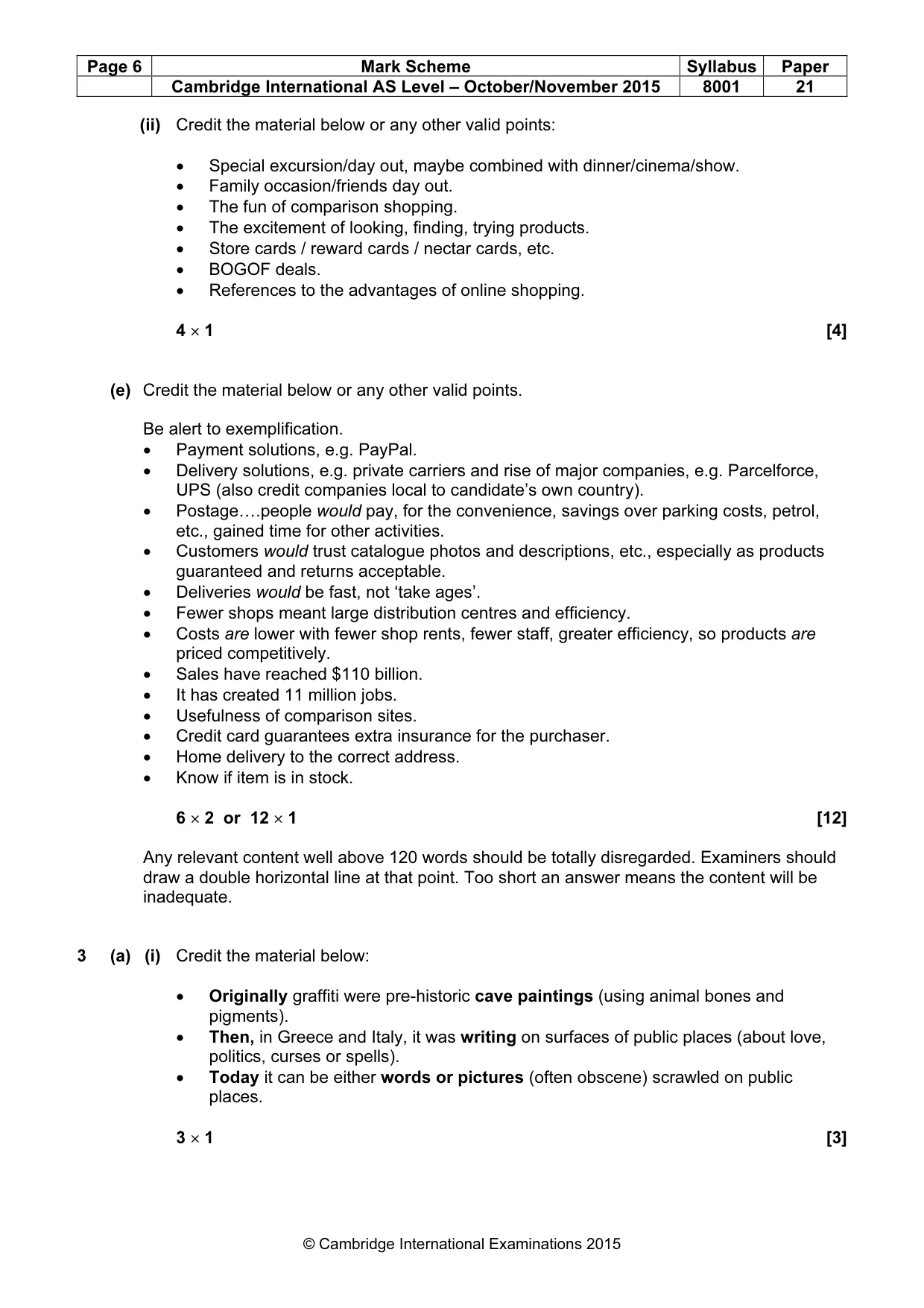 Mark scheme, page 6 of 8