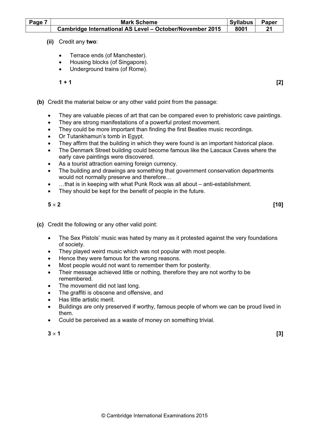 Mark scheme, page 7 of 8