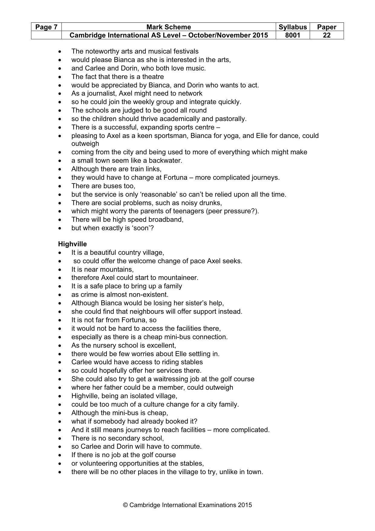 Mark scheme, page 7 of 8