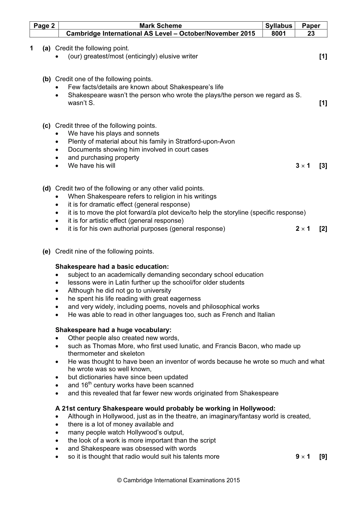 Mark scheme, page 2 of 8