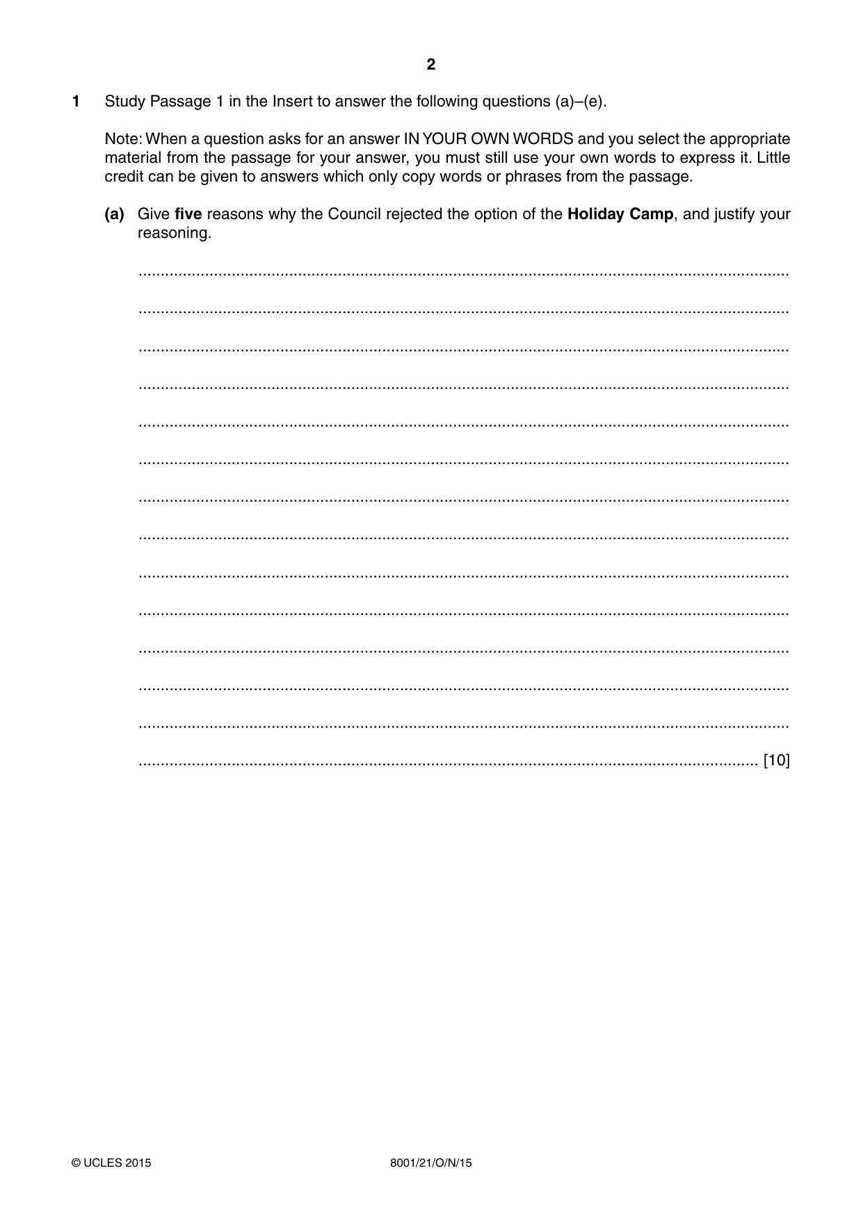 Cambridge A Level General Paper (AS Level only) 8001 2015 Oct/Nov Paper 2 · Variant 1 question paper, page 2 of 12