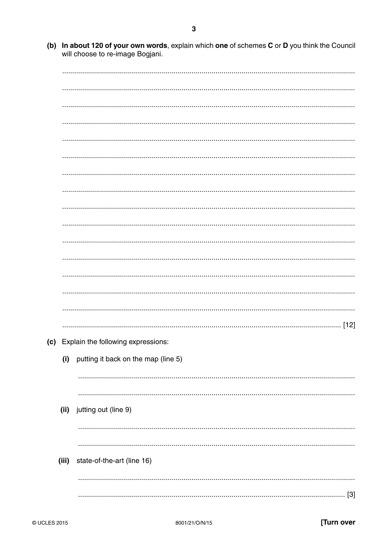 Cambridge A Level General Paper (AS Level only) 8001 2015 Oct/Nov Paper 2 · Variant 1 question paper, page 3 of 12