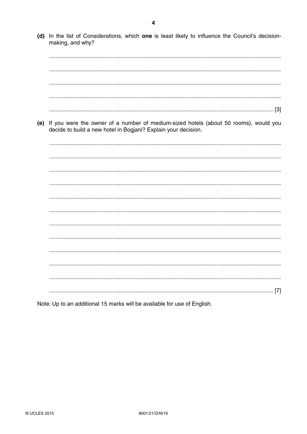 Cambridge A Level General Paper (AS Level only) 8001 2015 Oct/Nov Paper 2 · Variant 1 question paper, page 4 of 12