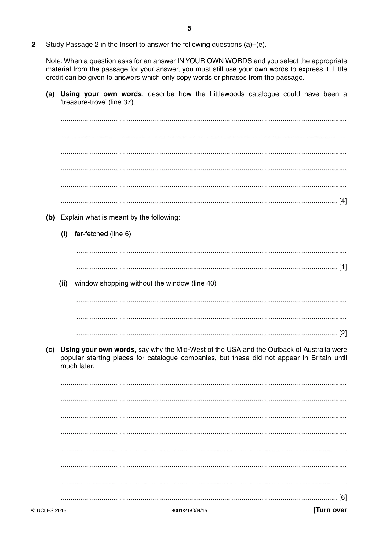 Cambridge A Level General Paper (AS Level only) 8001 2015 Oct/Nov Paper 2 · Variant 1 question paper, page 5 of 12