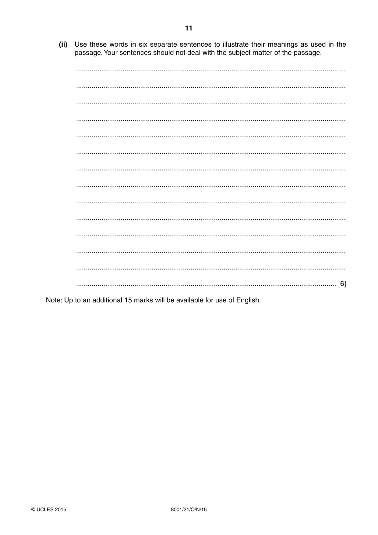 Cambridge A Level General Paper (AS Level only) 8001 2015 Oct/Nov Paper 2 · Variant 1 question paper, page 11 of 12