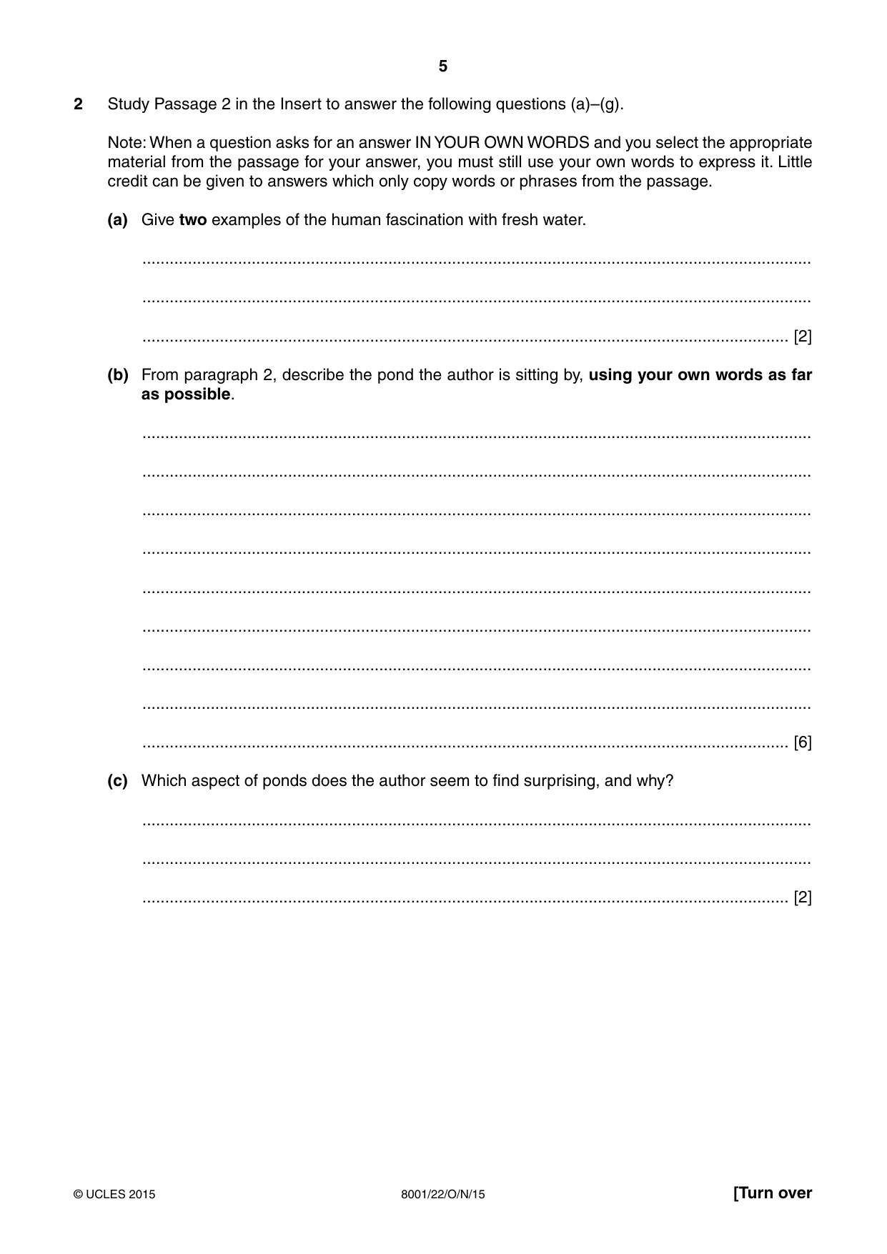 Cambridge A Level General Paper (AS Level only) 8001 2015 Oct/Nov Paper 2 · Variant 2 question paper, page 5 of 12