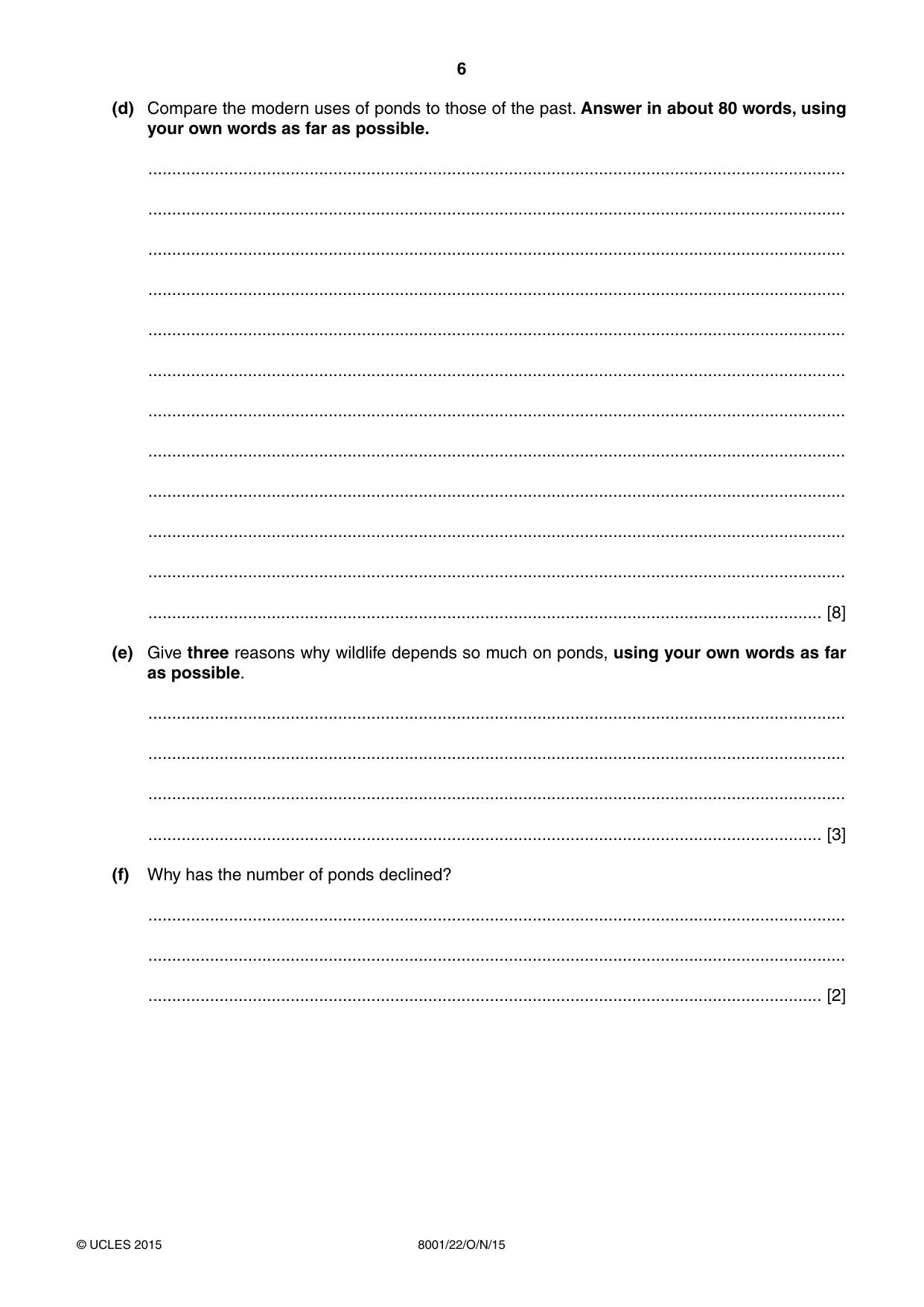 Cambridge A Level General Paper (AS Level only) 8001 2015 Oct/Nov Paper 2 · Variant 2 question paper, page 6 of 12