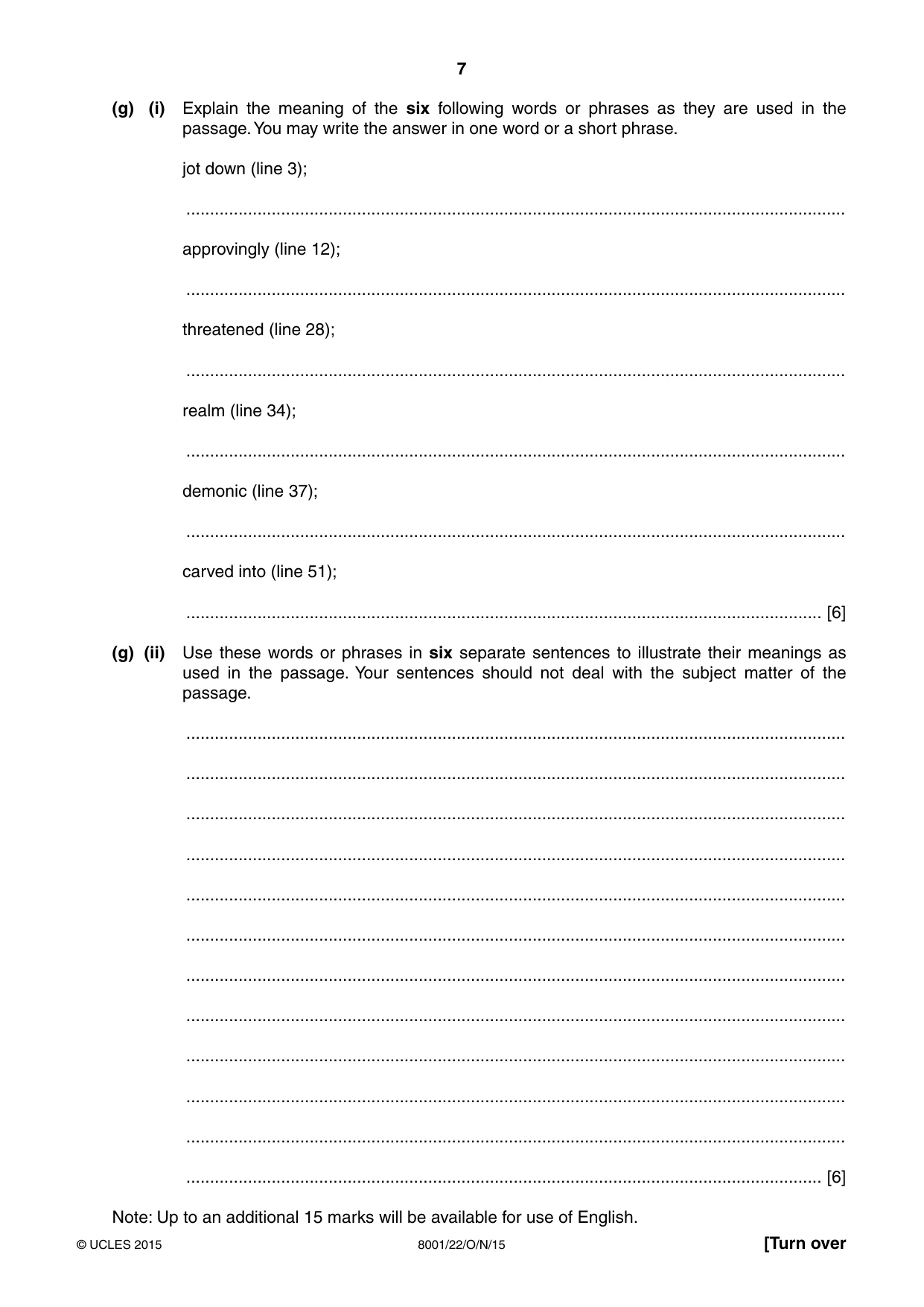 Cambridge A Level General Paper (AS Level only) 8001 2015 Oct/Nov Paper 2 · Variant 2 question paper, page 7 of 12