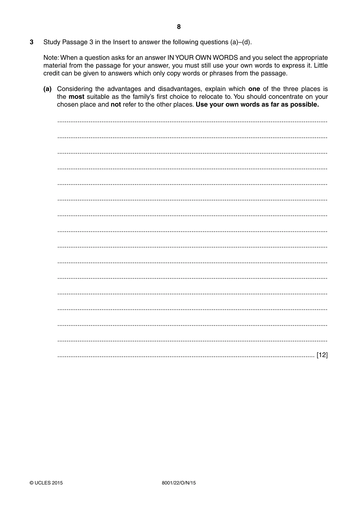 Cambridge A Level General Paper (AS Level only) 8001 2015 Oct/Nov Paper 2 · Variant 2 question paper, page 8 of 12