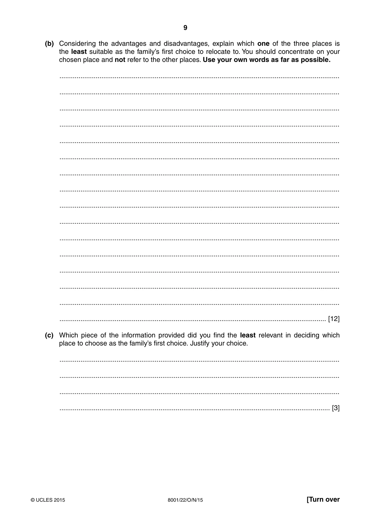 Cambridge A Level General Paper (AS Level only) 8001 2015 Oct/Nov Paper 2 · Variant 2 question paper, page 9 of 12