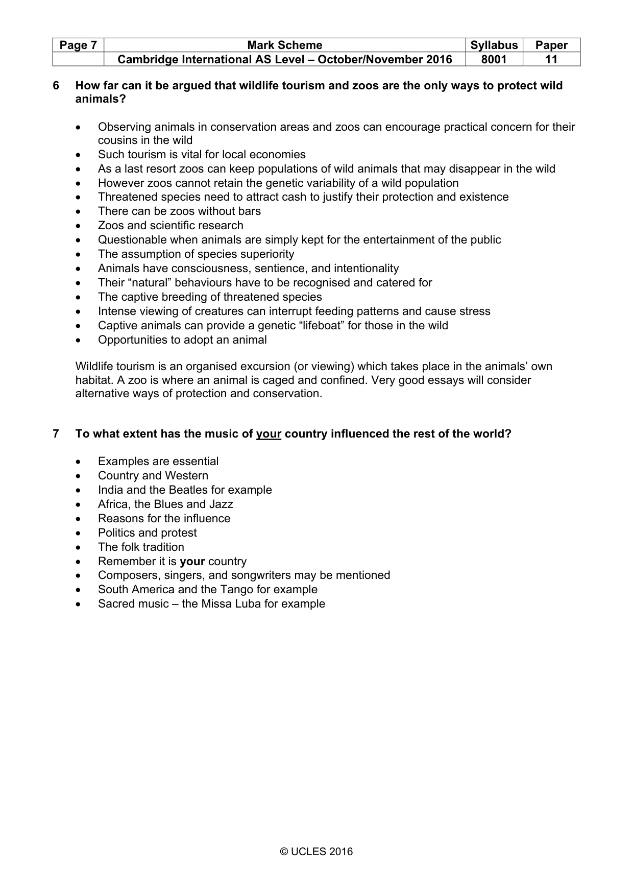 Mark scheme, page 7 of 8