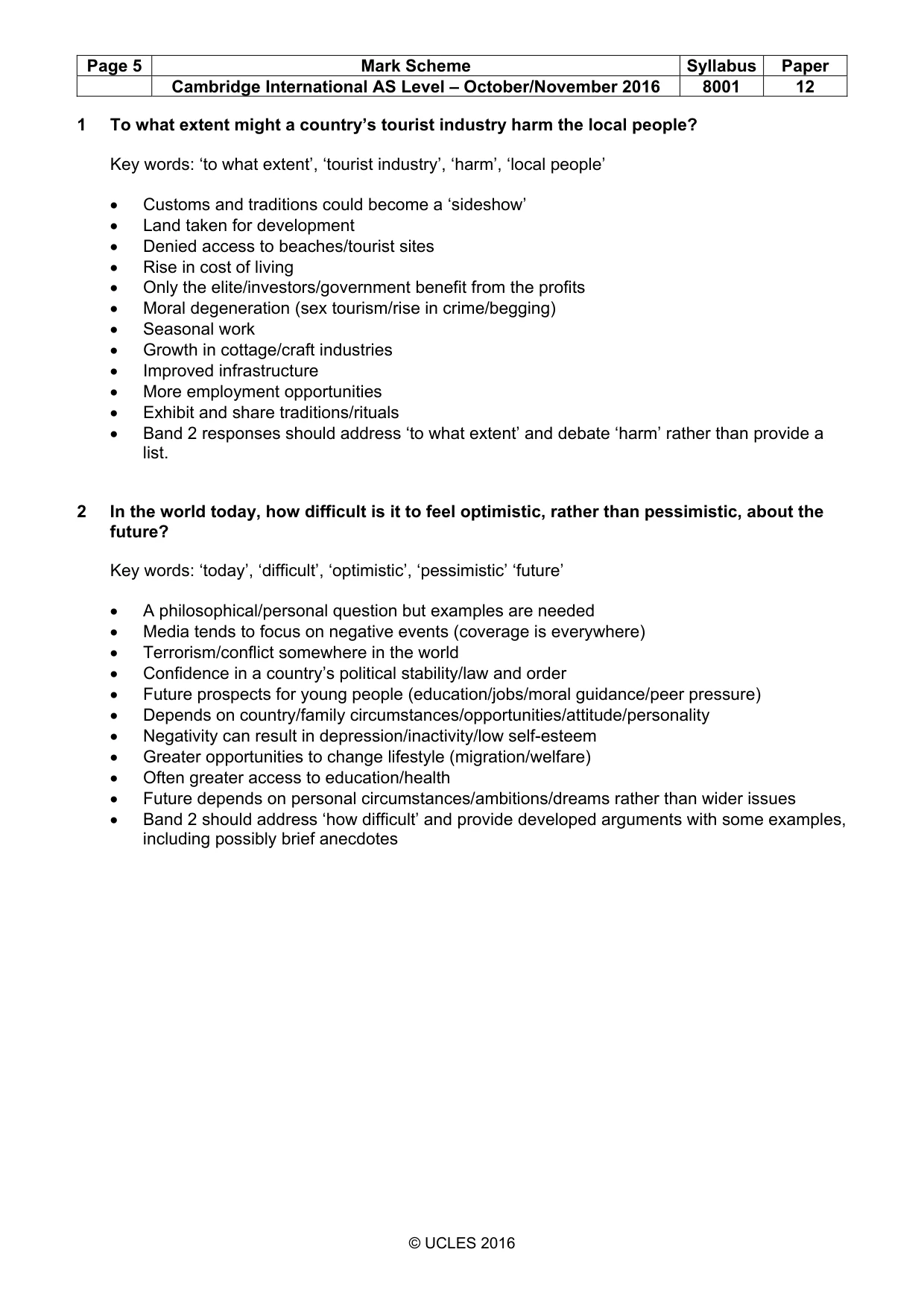 Mark scheme, page 5 of 9
