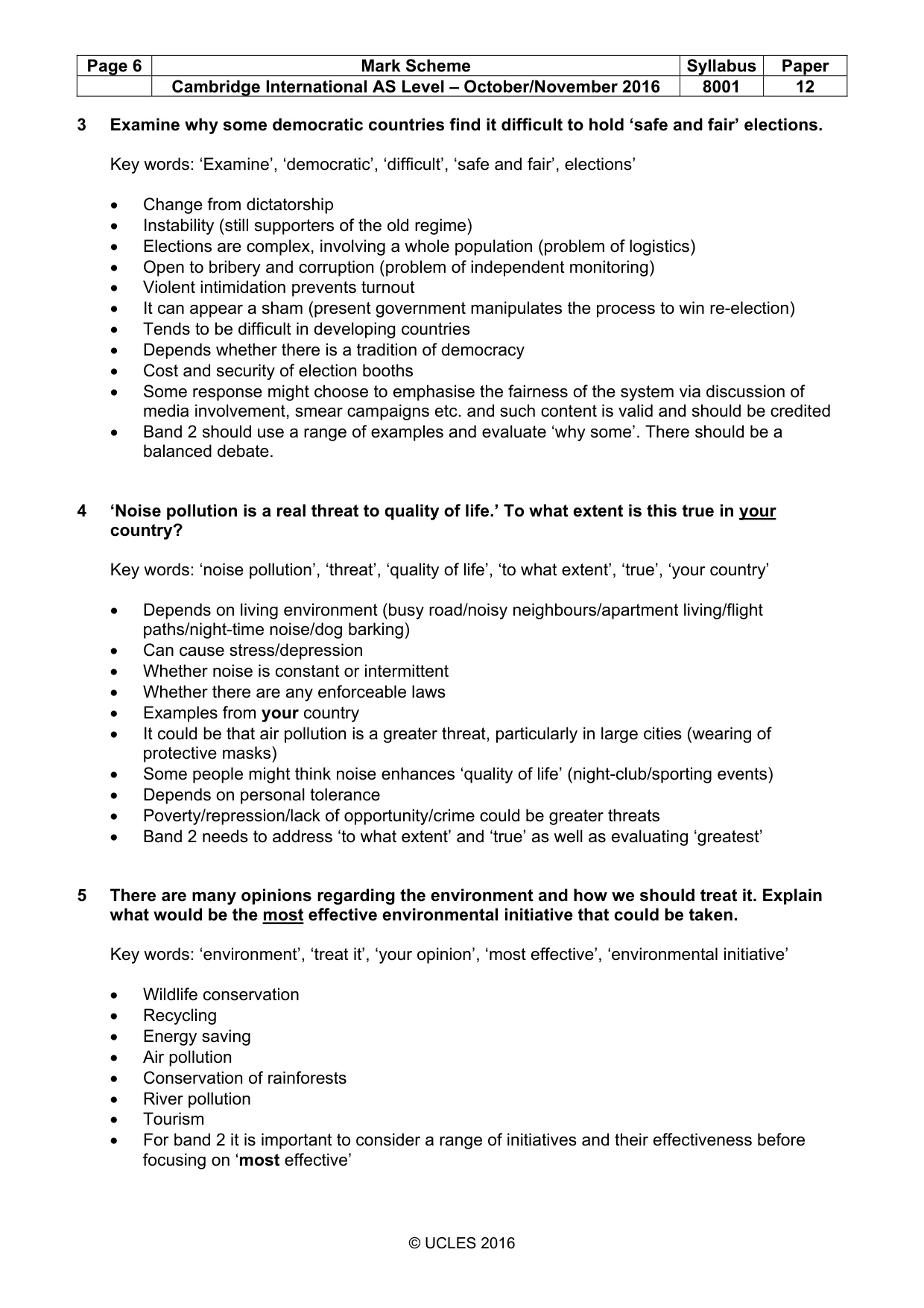 Mark scheme, page 6 of 9