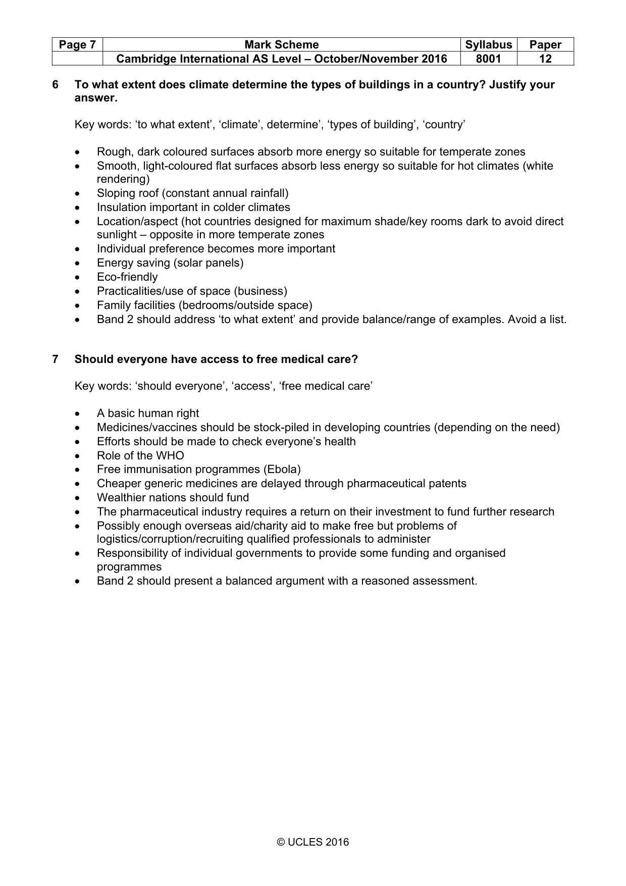 Mark scheme, page 7 of 9