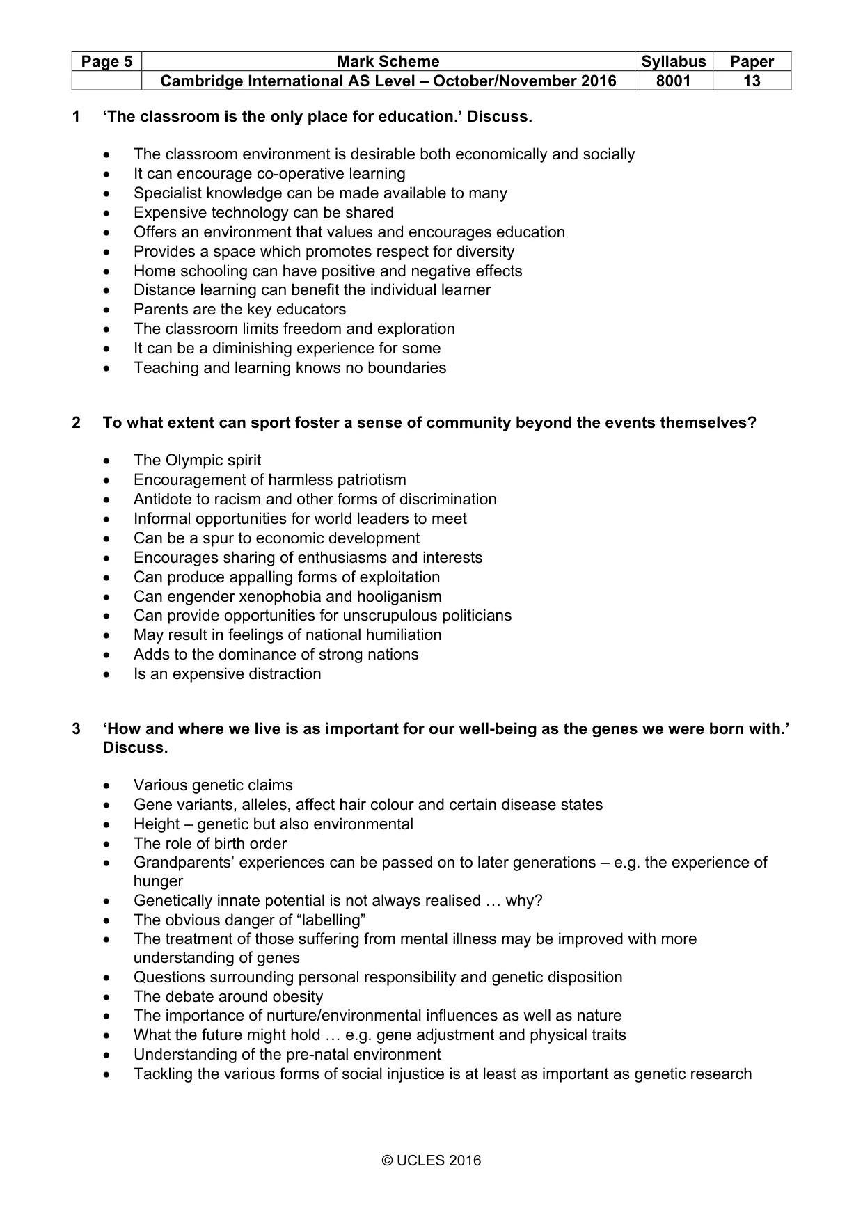 Mark scheme, page 5 of 8