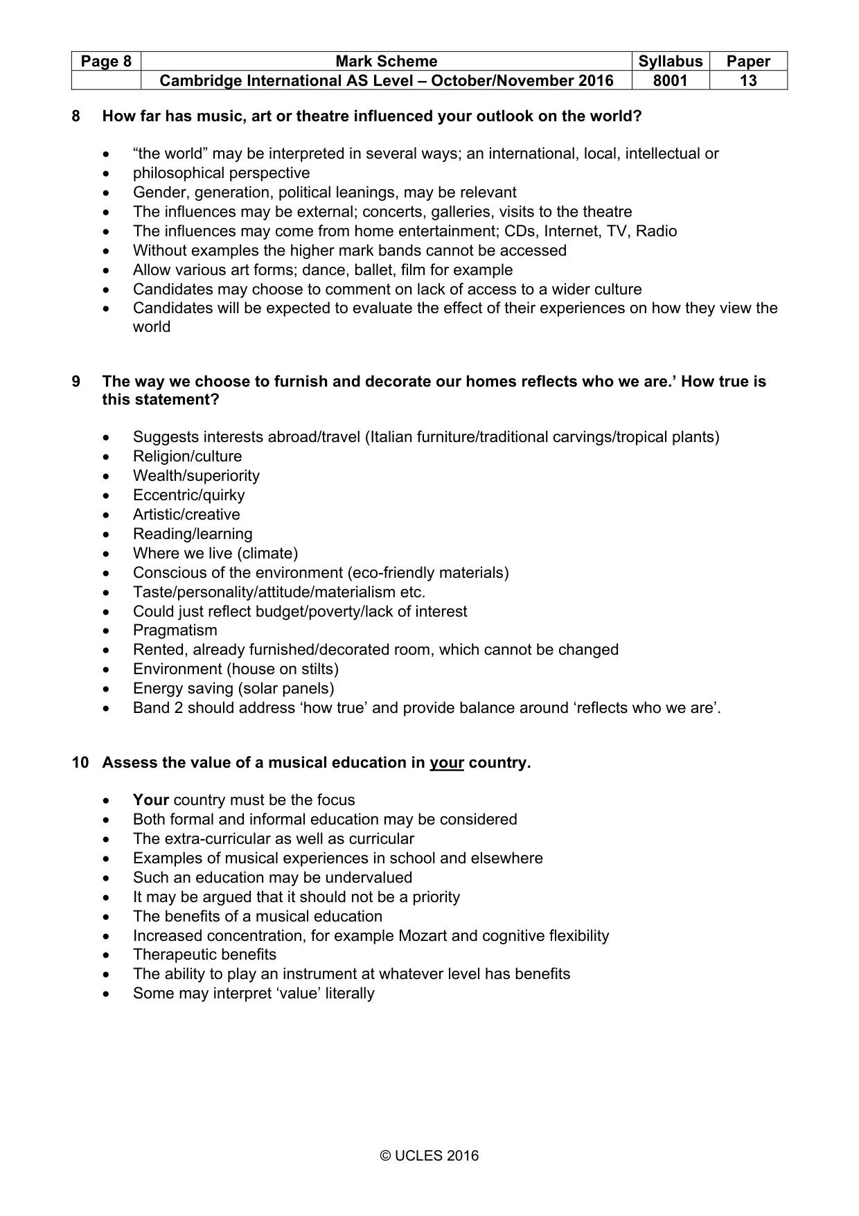 Mark scheme, page 8 of 8
