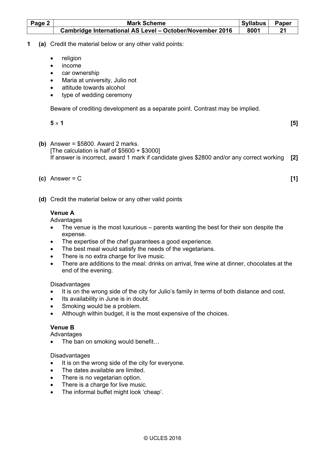 Mark scheme, page 2 of 8
